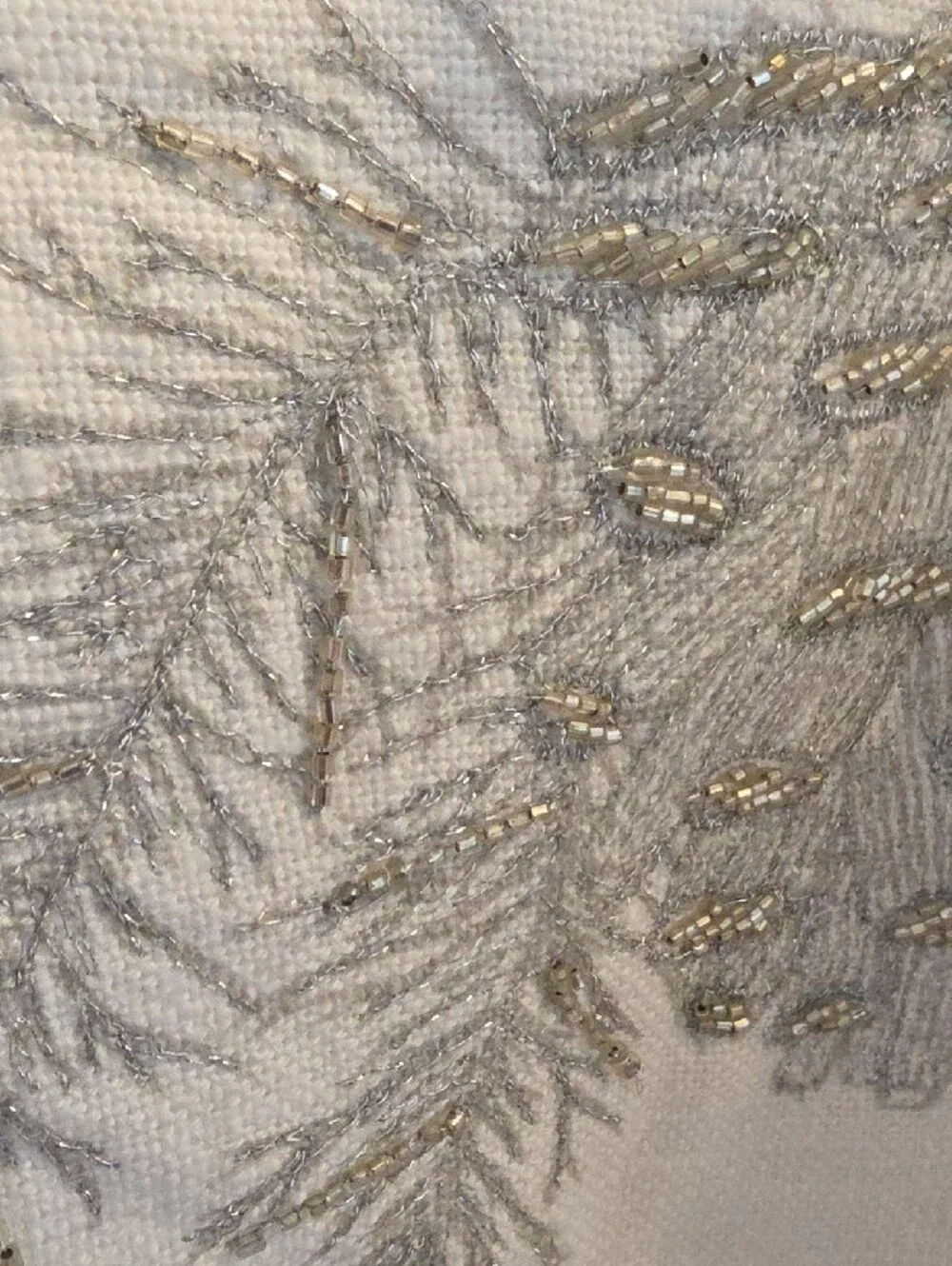 Pottery Barn NWT White Sliver Gray 'Winter Wonderland' Holiday Pillow Cover